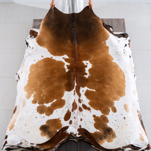 Tricolor Cowhide Rug Size 7'3" L x 7'0" W 4203