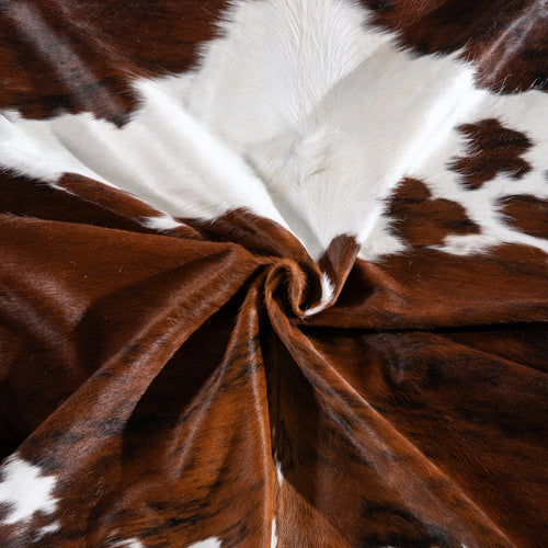 Tricolor Cowhide Rug Size 7'3" L x 6'6" W 4204