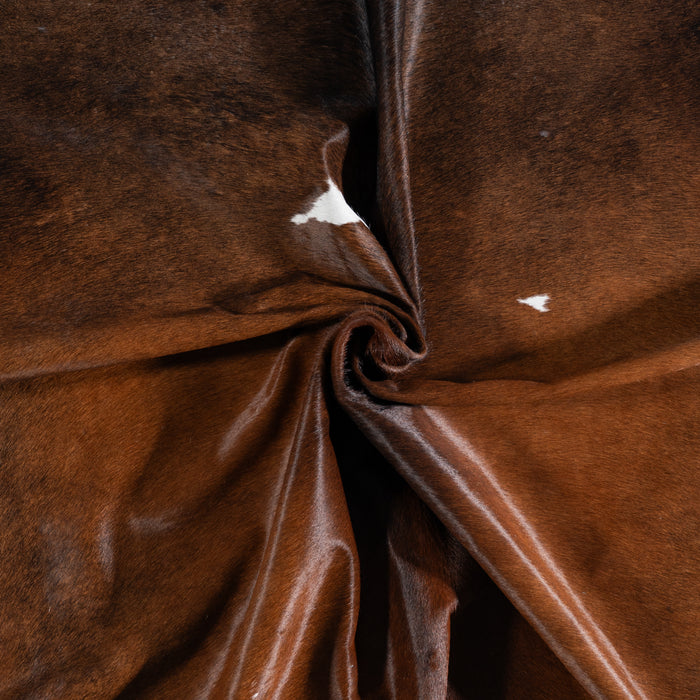 Brazilian Brown and White Cowhide Rug Size 7'3" L x 7'0" W 3814