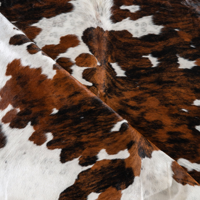 White Tricolor Cowhide Rug Size 8'0" L x 6'0" W 4219
