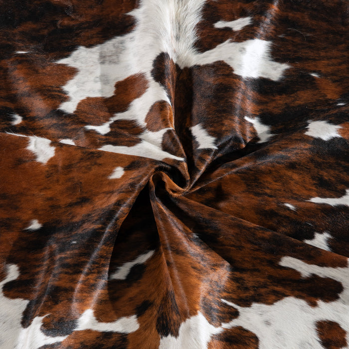 White Tricolor Cowhide Rug Size 8'0" L x 6'0" W 4219