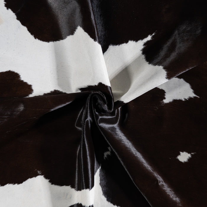 Brazilian Chocolate and White Cowhide Rug Size 6'10" L x 6'3" W 3823