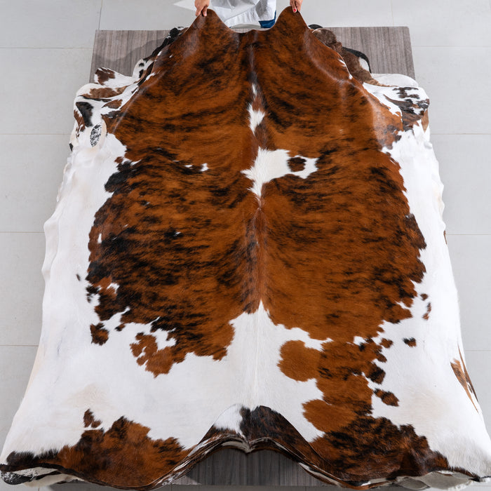 Tricolor Cowhide Rug Size 7'5" L x 7'1" W 4222