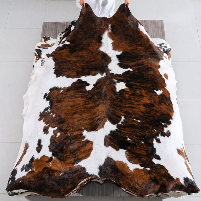 Tricolor Cowhide Rug Size 8'0" L x 7'2" W 4223