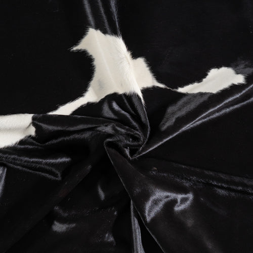 Brazilian Black and White Cowhide Rug Size 7'2" L x 6'8" W 3836