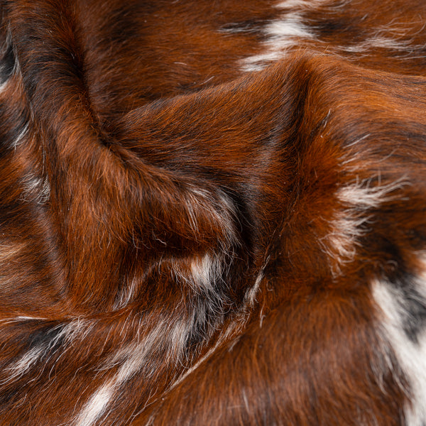 Tricolor Cowhide Rug Size 7' L X 6'11'' W 5027 , Stain Resistant Fur | eCowhides