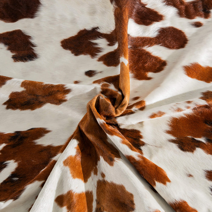 White Tricolor Cowhide Rug Size 8'4" L x 7'7" W 2843