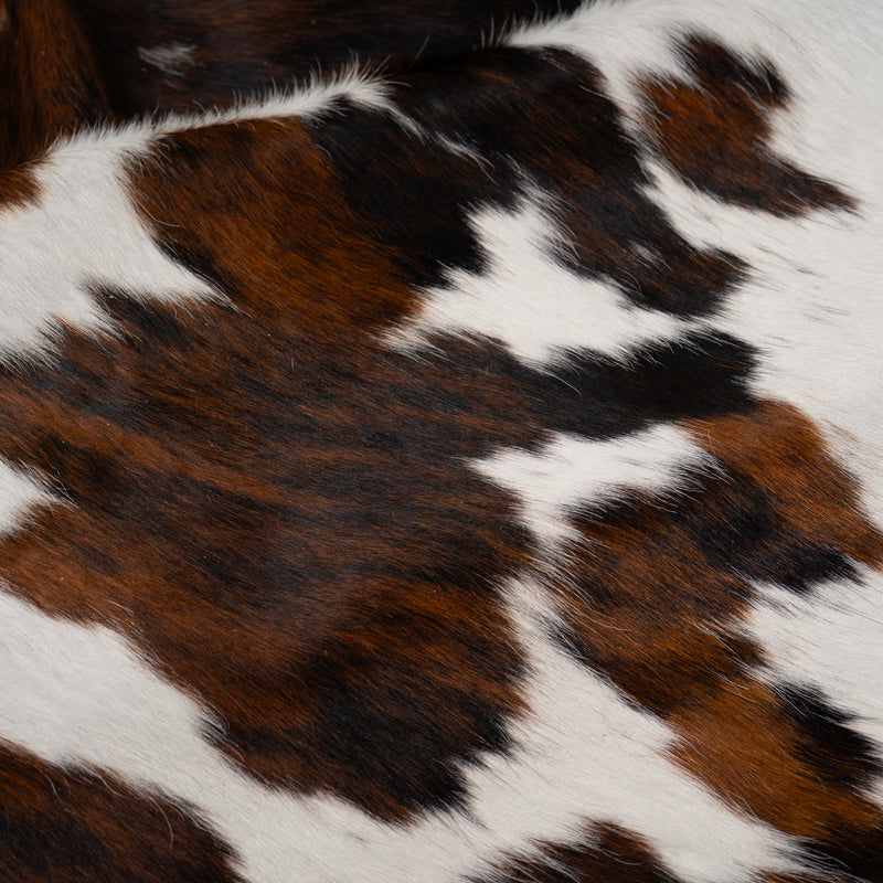 Tricolor Cowhide Rug Size 7'6'' L X 6'9'' W 5052 , Stain Resistant Fur | eCowhides