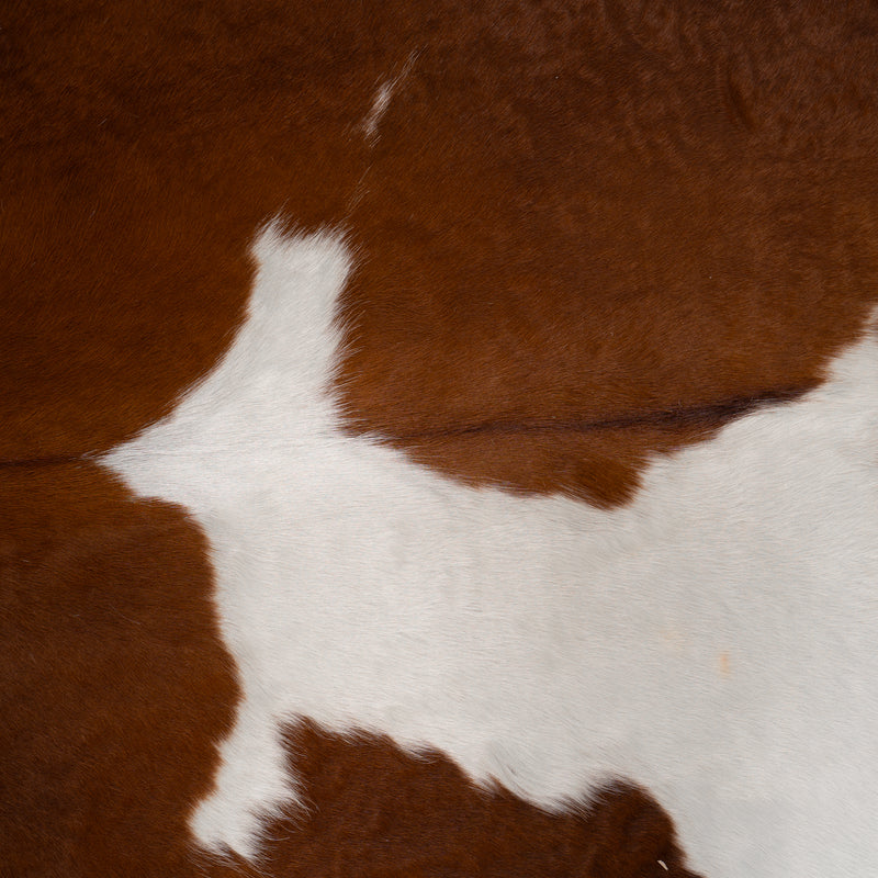 Brown And White Cowhide Rug Size 7'5'' L X 6'8'' W 5071 , Stain Resistant Fur | eCowhides