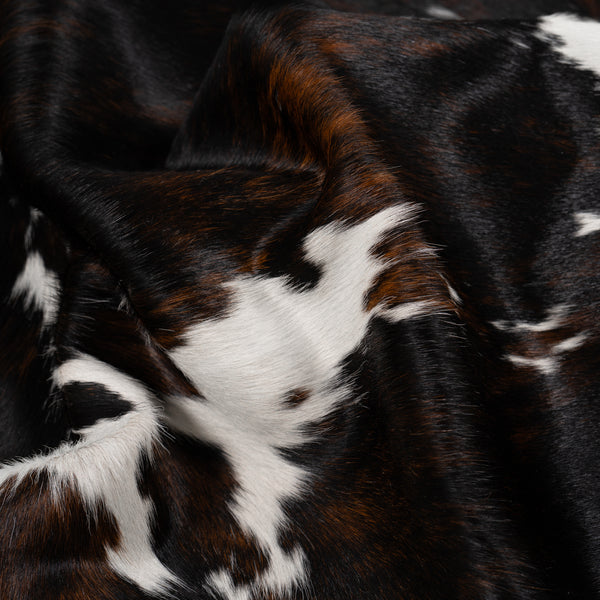 Tricolor Cowhide Rug Size 7'2'' L X 6'9'' W 5098 , Stain Resistant Fur | eCowhides