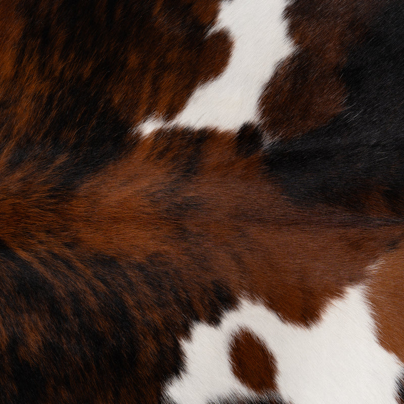 Tricolor Cowhide Rug Size 6'8" L X 6'3'' W 5154 , Stain Resistant Fur | eCowhides