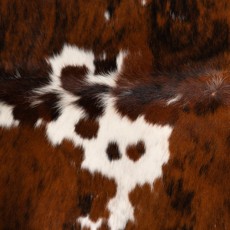 Tricolor Cowhide Rug Size 7'4" L X 6'9'' W 5193 , Stain Resistant Fur | eCowhides