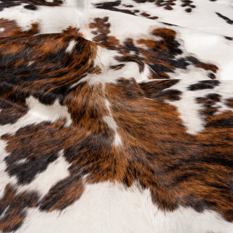 Tricolor Cowhide Rug Size 7'9'' L X 7'1'' W 5210 , Stain Resistant Fur | eCowhides