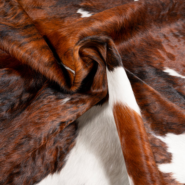 Tricolor Cowhide Rug Size 6'11'' L X 6'9'' W 5220 , Stain Resistant Fur | eCowhides