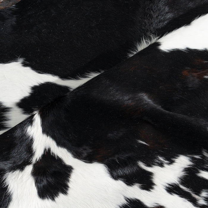 Black and White Cowhide Rug Size 7'4" L x 6'8" W 3043
