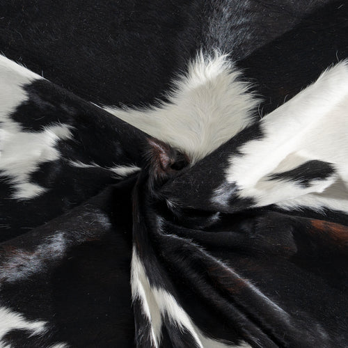 Black and White Cowhide Rug Size 7'4" L x 6'8" W 3043