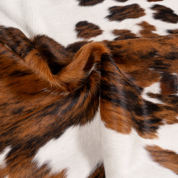 Tricolor Cowhide Rug Size 7'4'' L X 6'10'' W 5224 , Stain Resistant Fur | eCowhides