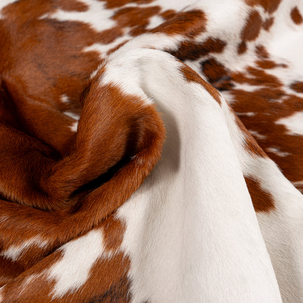 Tricolor Cowhide Rug Size 7'10'' L X 6'10'' W 5244 , Stain Resistant Fur | eCowhides