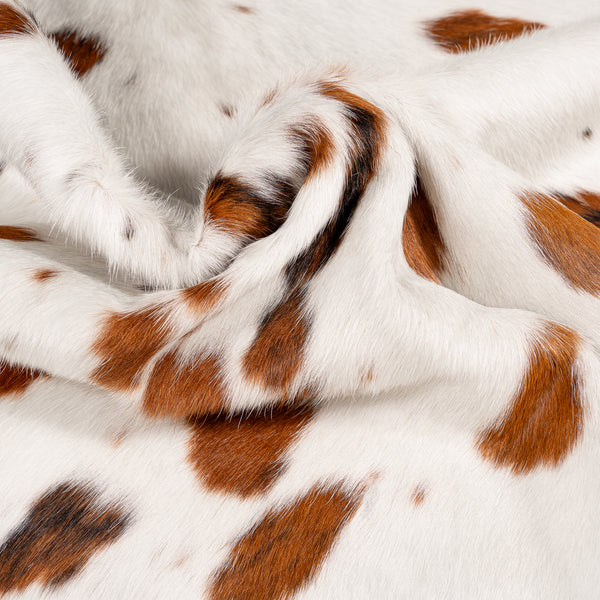 White Tricolor Cowhide Rug Size 7'3'' L X 6'7'' W 5248 , Stain Resistant Fur | eCowhides