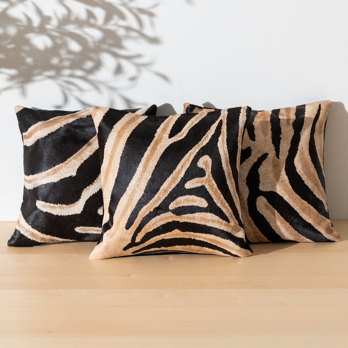 Zebra Safari Cowhide Pillow