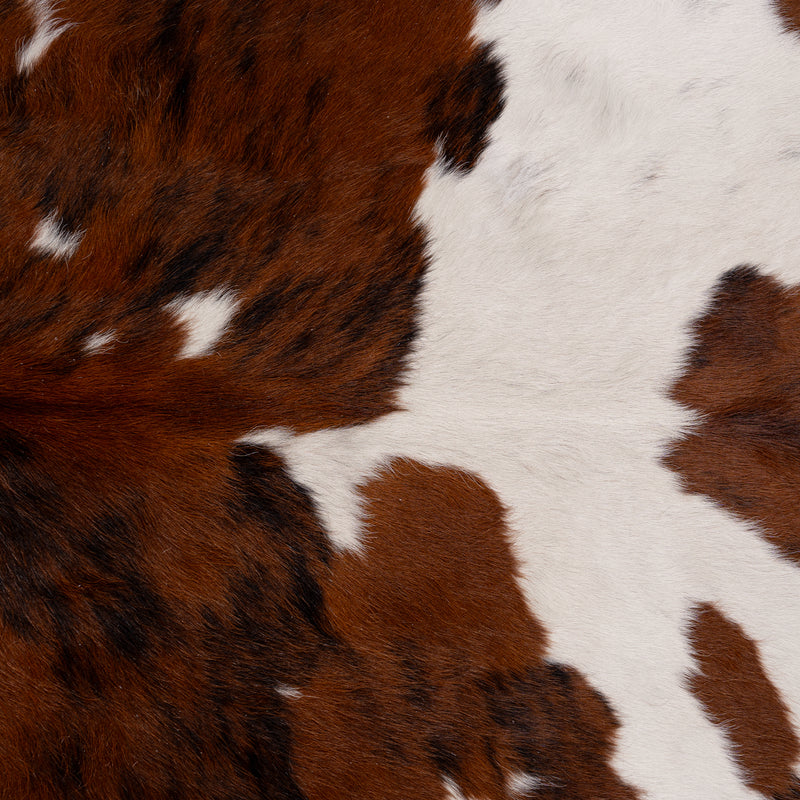 Tricolor Cowhide Rug Size 6'9'' L X 6'3'' W 5298 , Stain Resistant Fur | eCowhides