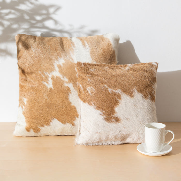 Palomino and White Cowhide Pillow
