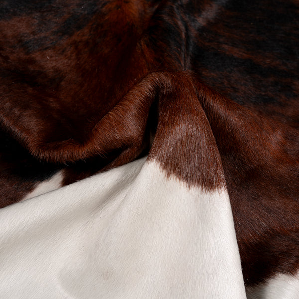 Tricolor Cowhide Rug Size 7'8'' L X 6'11'' W 5307 , Stain Resistant Fur | eCowhides