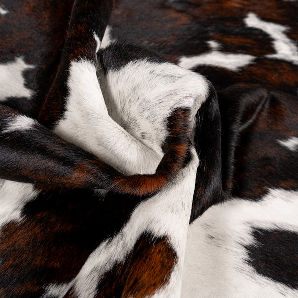 Tricolor Cowhide Rug Size 7'9'' L X 7'3'' W 5319 , Stain Resistant Fur | eCowhides