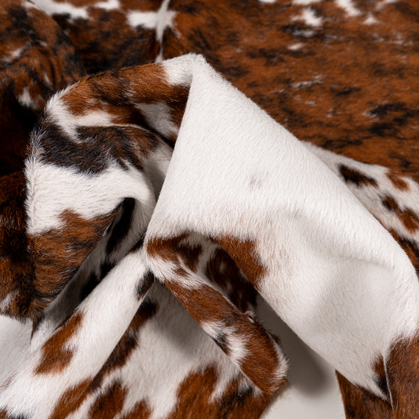 Tricolor Cowhide Rug Size 7'9'' L X 6'11'' W 5325 , Stain Resistant Fur | eCowhides