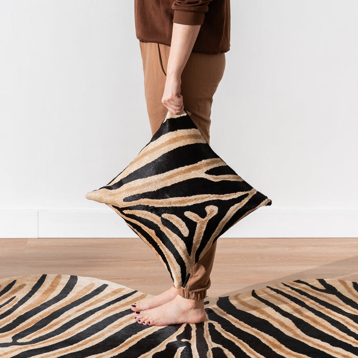 Zebra Safari Cowhide Pillow
