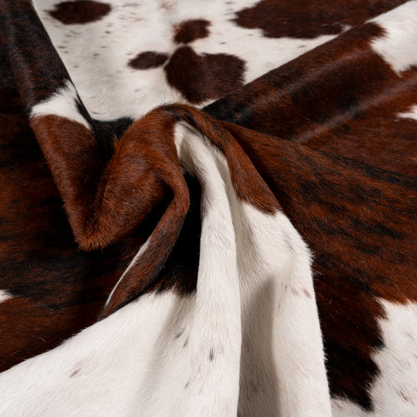 Tricolor Cowhide Rug Size 7'3'' L X 6'7'' W 5334 , Stain Resistant Fur | eCowhides