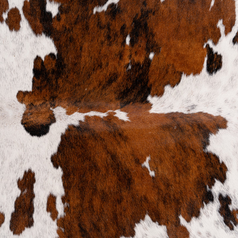 Tricolor Cowhide Rug Size 6'11' L X 6'11'' W 5380 , Stain Resistant Fur | eCowhides