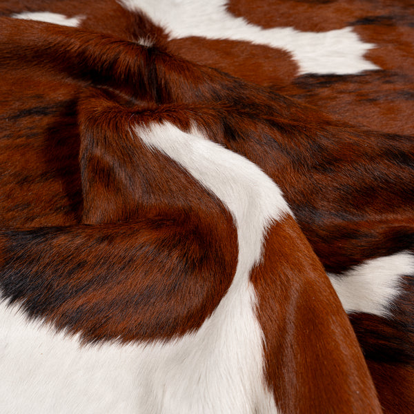 Tricolor Cowhide Rug Size 6'10' L X 6'6'' W 5384 , Stain Resistant Fur | eCowhides
