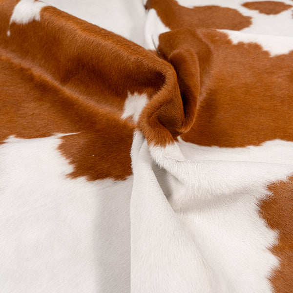 Brown And White Cowhide Rug Size 7'8' L X 7'7'' W 5392 , Stain Resistant Fur | eCowhides