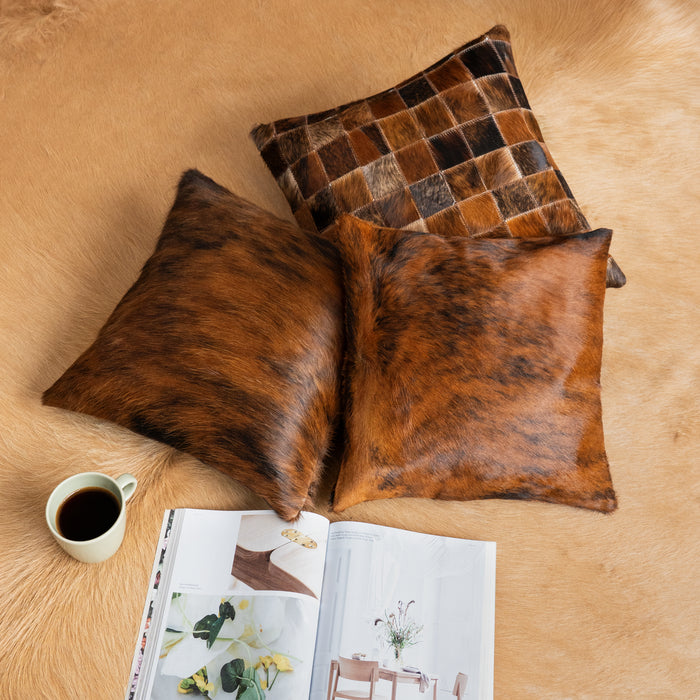 Brindle Cowhide Pillow Set of 3