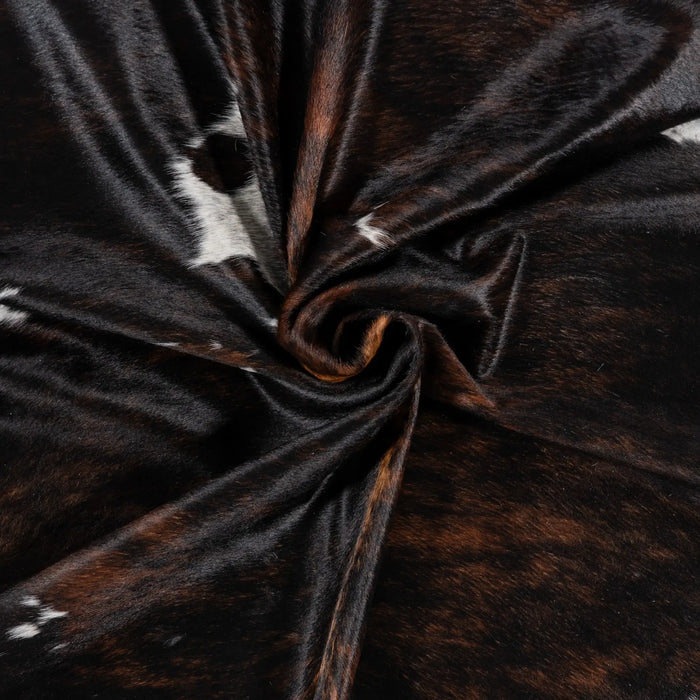 Dark Tricolor Cowhide Rug , Natural Suede Leather | eCowhides