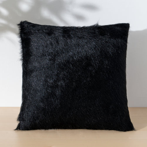 Solid Black Cowhide Pillow | Ecowhides