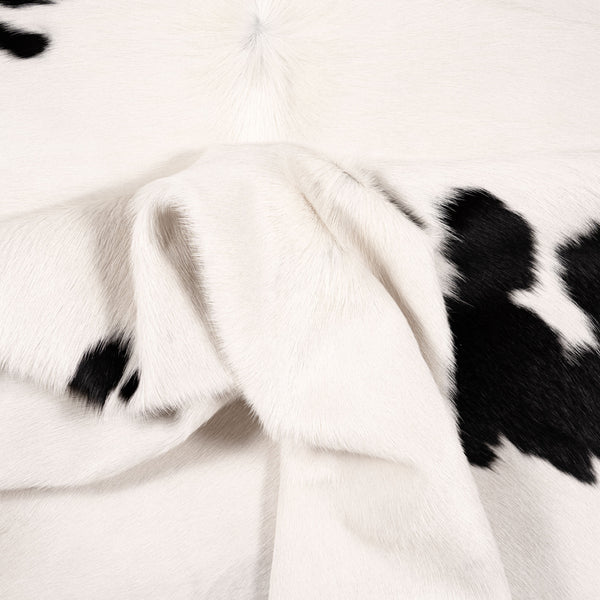 Brazilian Black And White Cowhide Rug Size  6'1" L x  6'1" W 5590
