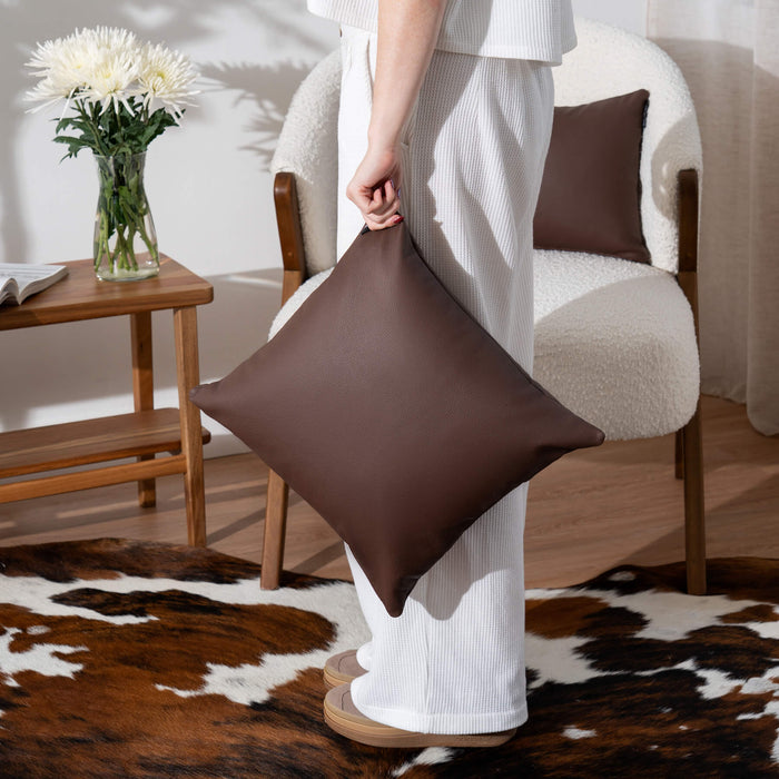 Cocoa Leather Pillow