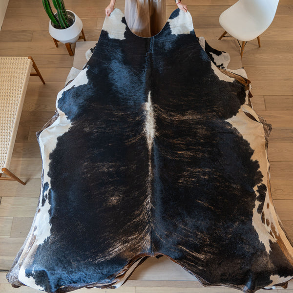 Brazilian Brindle Cowhide Rug Size 7'8" L x 6'7"  W 5715