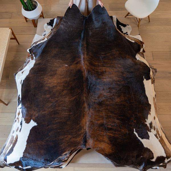 Brazilian Brindle Cowhide Rug Size 7'3" L x 6'1"  W 5716