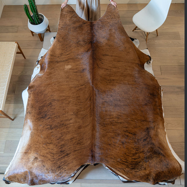 Brazilian Brindle Cowhide Rug Size 8'4" L x 7"  W 5731