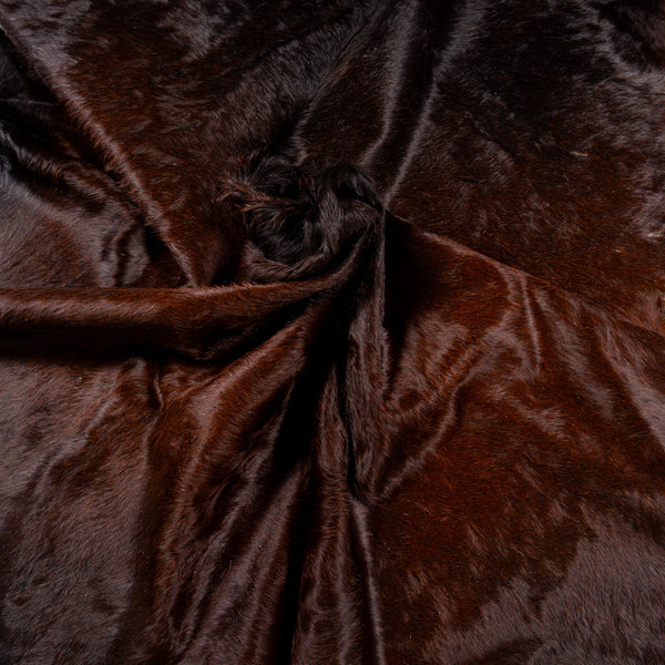 Brazilian Chocolate Cowhide Rug Size 7'2" L x 6'5" W 6153