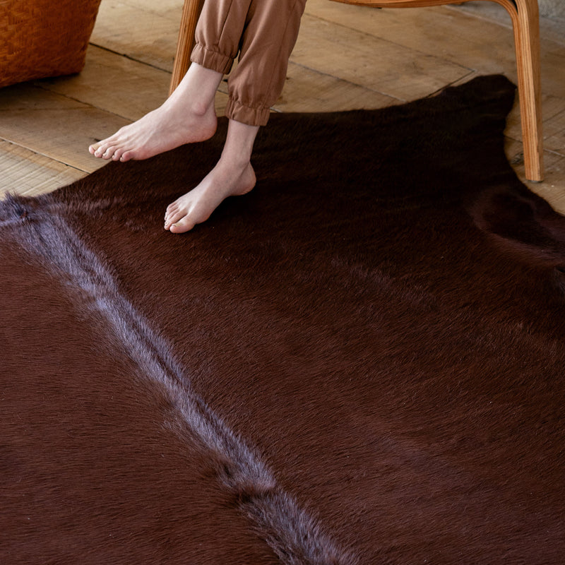 Chocolate Dyed Cowhide Rug