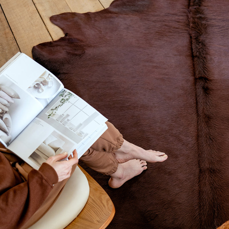 Chocolate Dyed Cowhide Rug