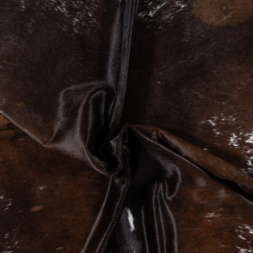 Brazilian Chocolate and White Cowhide Rug Size 7'4" L x 5'8" W 1674