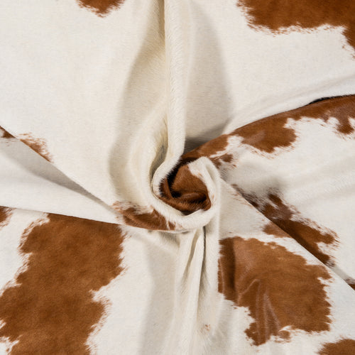 Brazilian Brown and White Cowhide Rug Size 6'11" L x 6'5" W 1706