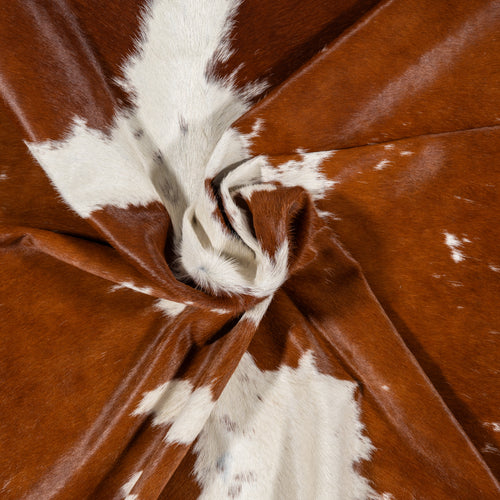 Brazilian Brown and White Cowhide Rug Size 6'6" L x 6'5" W 1829