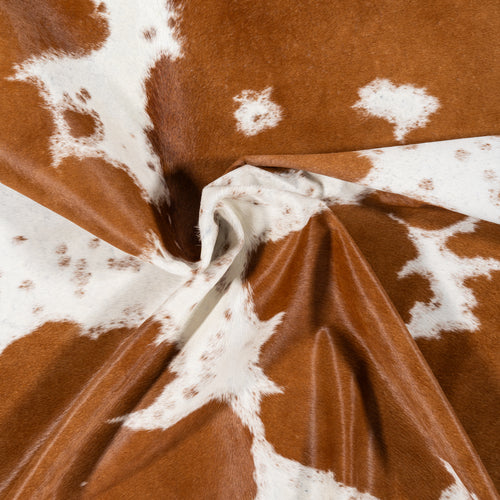 Brazilian Brown and White Cowhide Rug Size 6'6" L x 6'0" W 1835