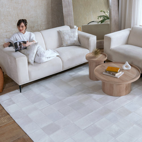 Rhodes White Cowhide Rug